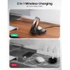 imageLamicall Qi2 Certified Foldable 3 in 1 Wireless Charging Station  15W Fast Charge amp Upgraded Cooling Compact Travel Magnetic Charger Stand for iPhone 17 16 15 14 13 Pro Max AirPods Apple WatchBlack
