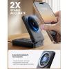 imageLamicall Qi2 Certified Foldable 3 in 1 Wireless Charging Station  15W Fast Charge amp Upgraded Cooling Compact Travel Magnetic Charger Stand for iPhone 17 16 15 14 13 Pro Max AirPods Apple WatchBlack