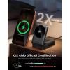 imageLamicall Qi2 Certified Foldable 3 in 1 Wireless Charging Station  15W Fast Charge amp Upgraded Cooling Compact Travel Magnetic Charger Stand for iPhone 17 16 15 14 13 Pro Max AirPods Apple WatchBlack
