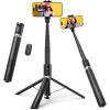 imageLamicall Phone Tripod amp Selfie Stick  TaptoOpen Phone Stand for Recording Extendable iPhone Tripod Stand with Remote amp Cold Shoe Compatible with iPhone for Live Stream Valentines Day Gift BlackBlack