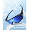 imageLamicall Polarized Sport Sunglasses for Age 814 Kids  UV400 Protection Baseball Cycling Sun Glasses for Boys Girls TeensBlack Frameblue Lens
