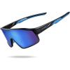 imageLamicall Polarized Sport Sunglasses for Age 814 Kids  UV400 Protection Baseball Cycling Sun Glasses for Boys Girls TeensBlack Frameblue Lens